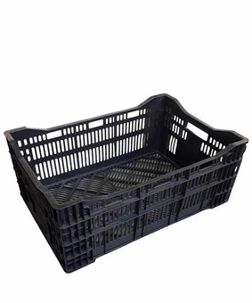 Ящик для яблок 600х400х240 перфорированный, черный, Нидерланды