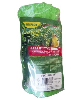 Сетка для защиты от птиц "GB NET" 3х5 м+колышки 6 шт., РБ