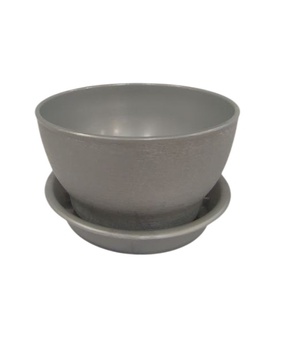 Горшок Фиалочка с поддоном 0,5 л серый перламутр, РФ