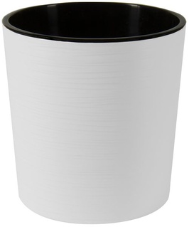 Горшок Вега 30, 17,2л  белый со вставкой, РФ