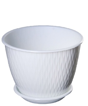 Горшок Корсика D19, 2,4 л, белый, с поддоном, РФ