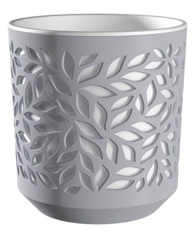 Горшок Leaves 1,25 л серый/белый, РФ