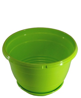 Подвесной горшок Глория, D25см, 4,2 л, зеленый с поддоном, РФ
