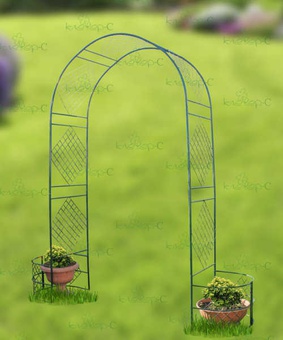 Арка садовая разборная Сетка Ромб с клумбами, 2,5 м х 0,5 м х 1,2(2,05) м, РФ