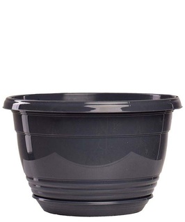 Подвесной горшок Глория, D25см, 4,2 л, антрацит с поддоном, РФ