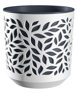 Горшок Leaves 1,25 л белый/антрацит, РФ