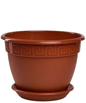 Горшок Антик D17, 1,6 л терракот с поддоном, РФ