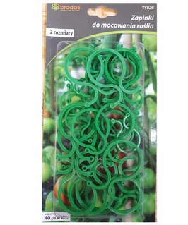 Зажимы для крепления растений 2 размера 40шт, Польша