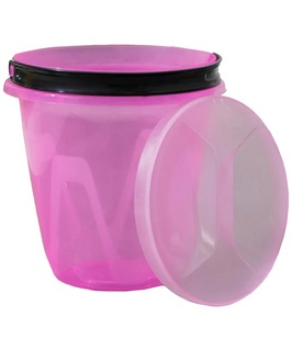 Ведро 5 л Лайт с крышкой прозрачное розовый, РФ