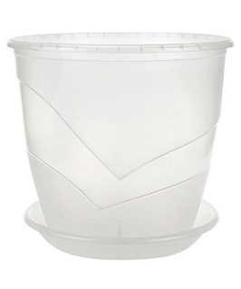 Горшок Венеция D19, 3,1л, прозрачный, с поддоном, РФ