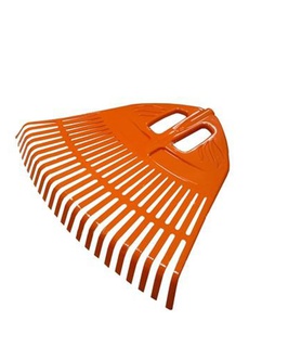 Грабли веерные пластмассовые 23 зуба "Гардения" 500х420мм оранжевые, без черенка (010820). РФ