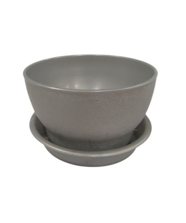 Горшок Фиалочка с поддоном 0,5 л серый перламутр, РФ