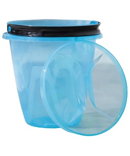 Ведро 5 л Лайт с крышкой прозрачное голубой, РФ