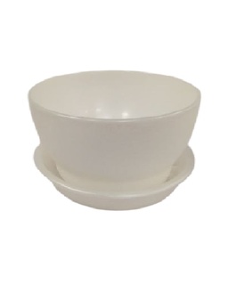 Горшок Фиалочка с поддоном 0,5 л белый перламутр, РФ