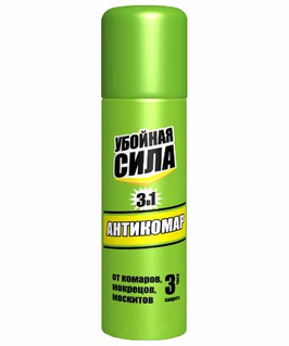 Аэрозоль Убойная Сила 3в1 Антикомар 150 см3, РФ