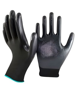 Перчатки п/э с черным ПУ покр. р. 8, Китай