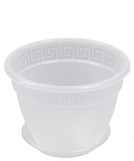 Горшок Антик D19, 2,6 л прозрачный с поддоном, РФ