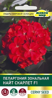 Пеларгония зональная Найт Скарлет F1 (Cerny seed) 3 шт, РБ