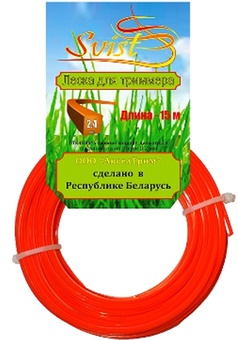 Леска для триммера SVIST, сеч квадрат, Ø2,4мм, 15м, Беларусь