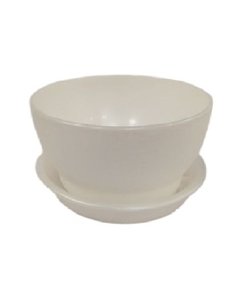 Горшок Фиалочка с поддоном 0,5 л белый перламутр, РФ