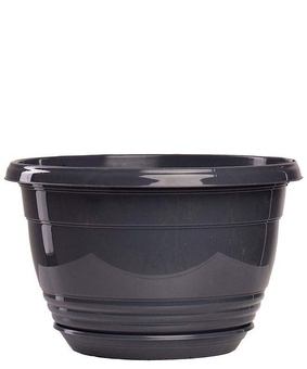 Подвесной горшок Глория, D27,5см, 6л, антрацит с поддоном, РФ