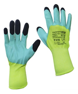 Перчатки п/э с латекс. покр. "Пальчики" TR-311, Китай