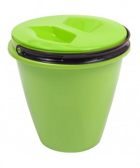 Ведро 10 л Лайт с крышкой зеленый, РФ