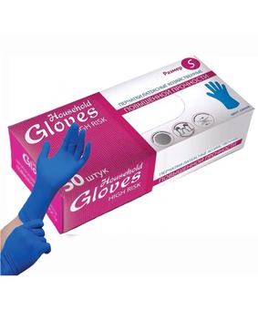 Перчатки латекс. прочн.   S, 1 пара, Household Gloves, Малайзия