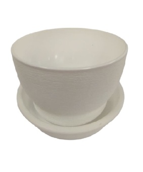 Горшок Фиалочка с поддоном 0,5 л белый, РФ