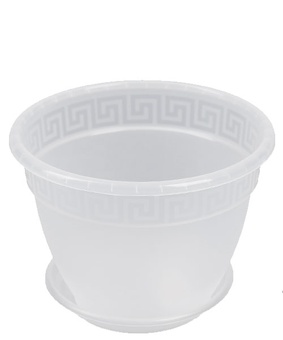 Горшок Антик D19, 2,6 л прозрачный с поддоном, РФ