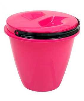Ведро 10 л Лайт с крышкой розовый, РФ