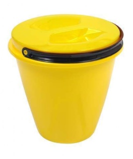 Ведро 10 л Лайт с крышкой желтый, РФ